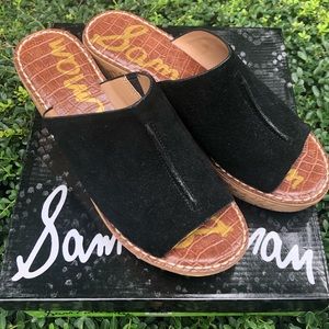 Sam Edelman Black Suede Ranger Wedges